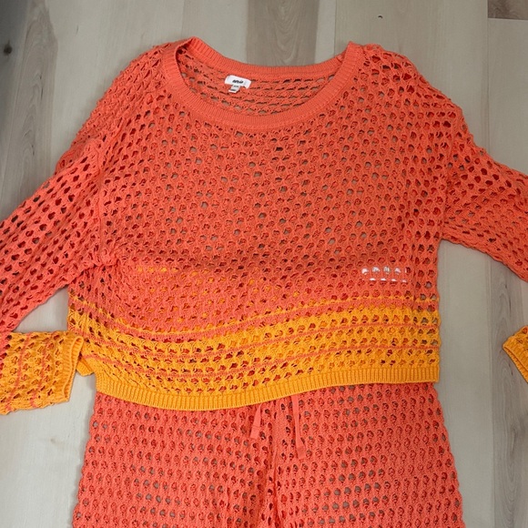 NWT Aerie Bright Orange Knit Scarf - Picture 3 of 8